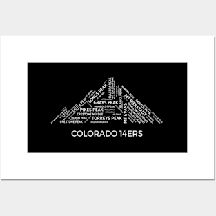 Colorado 14er Four Ner Mountains White Posters and Art